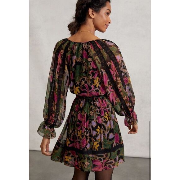 Anthropologie - Genevieve Lace Mini Dress Size XSP - Picture 3 of 9